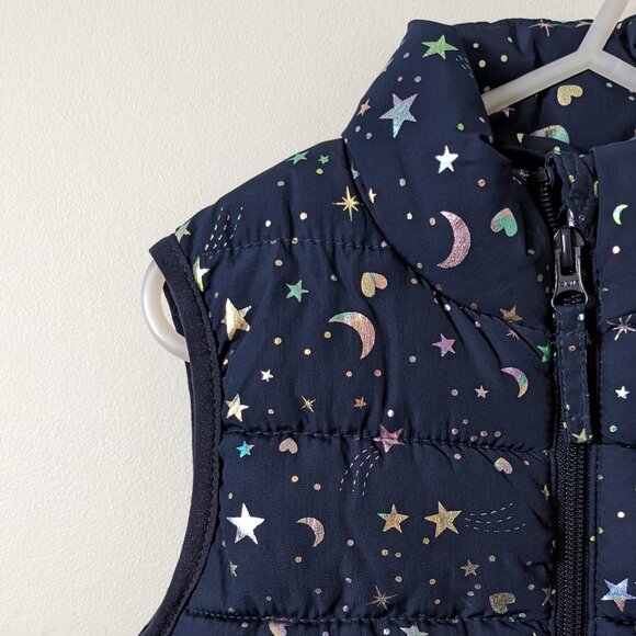 Mountain Warehouse - Navy Padded Gilet w/ Stars/Moon Print - Size 3-4 - Picture 2 of 6